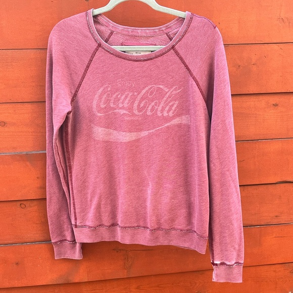 Abercrombie & Fitch Tops - Abercrombie & Fitch Coca-Cola Graphic Sweatshirt | Mauve Pink | Size M